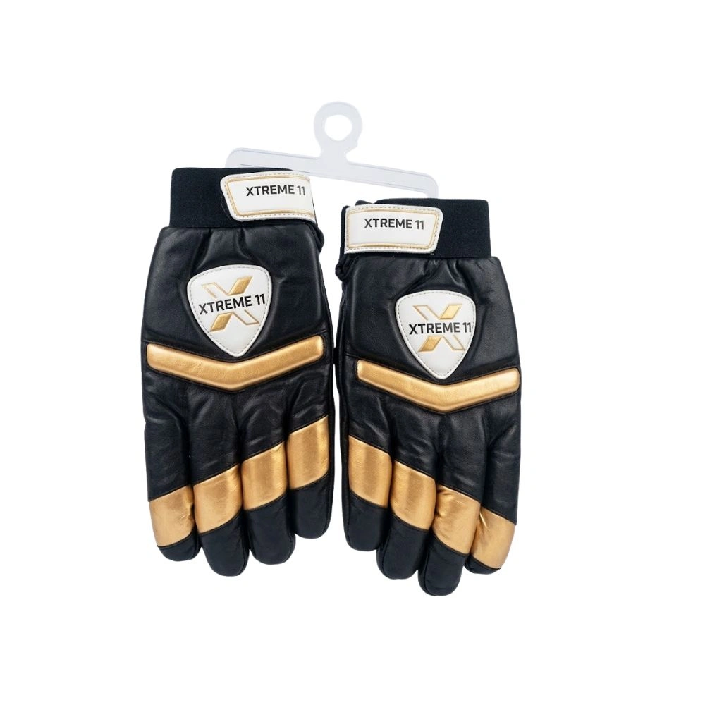 XTREME 11 Premium Leather Batting Gloves – Professional Cricket Batting Gloves with Padded Finger Protection and Elastic Wrist Support